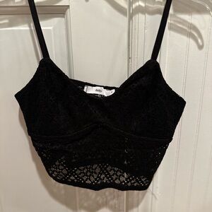 Black Lace Crop Top
